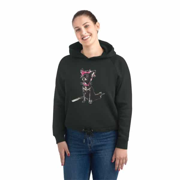 Punky Dog Women's Bower Cropped Hoodie Sweatshirt - Image 3