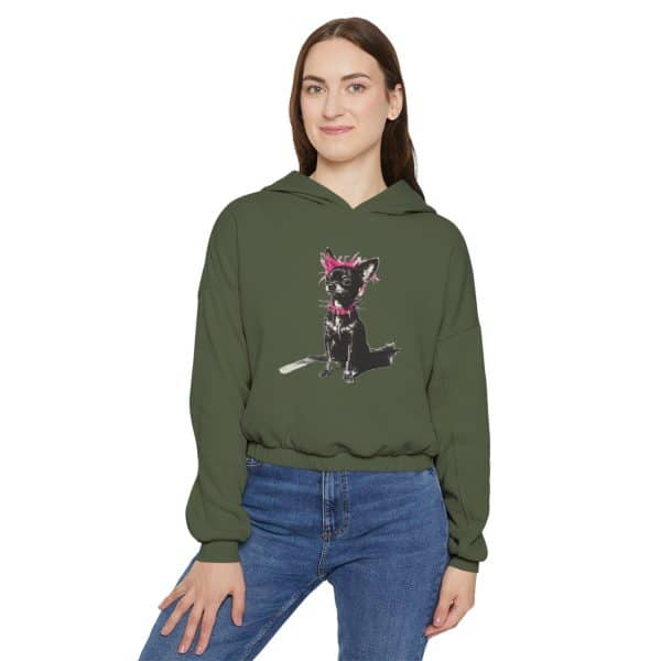 Punky Dog Women's Cinched Bottom Hoodie - Image 11