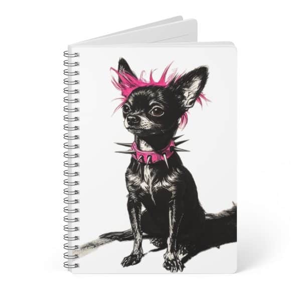 Punky Dog Wirobound Softcover Notebook, A5 - Image 3