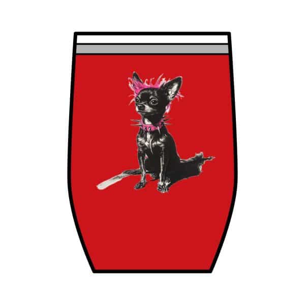 Punky Dog Wine Tumbler, 12oz - Image 23