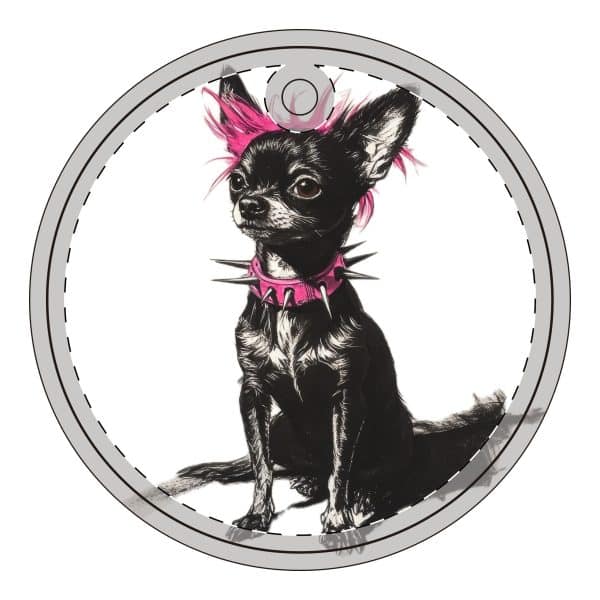 Punky Dog Acrylic Ornament - Image 2