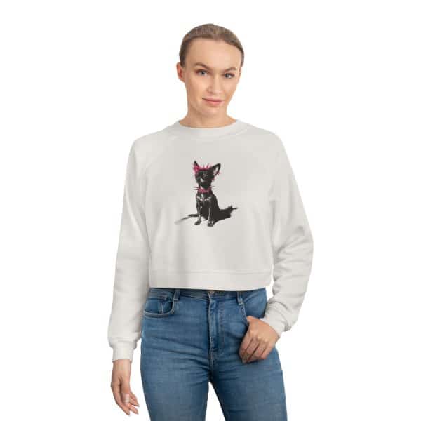 Punky Dog Women's Cropped Fleece Pullover - Image 3